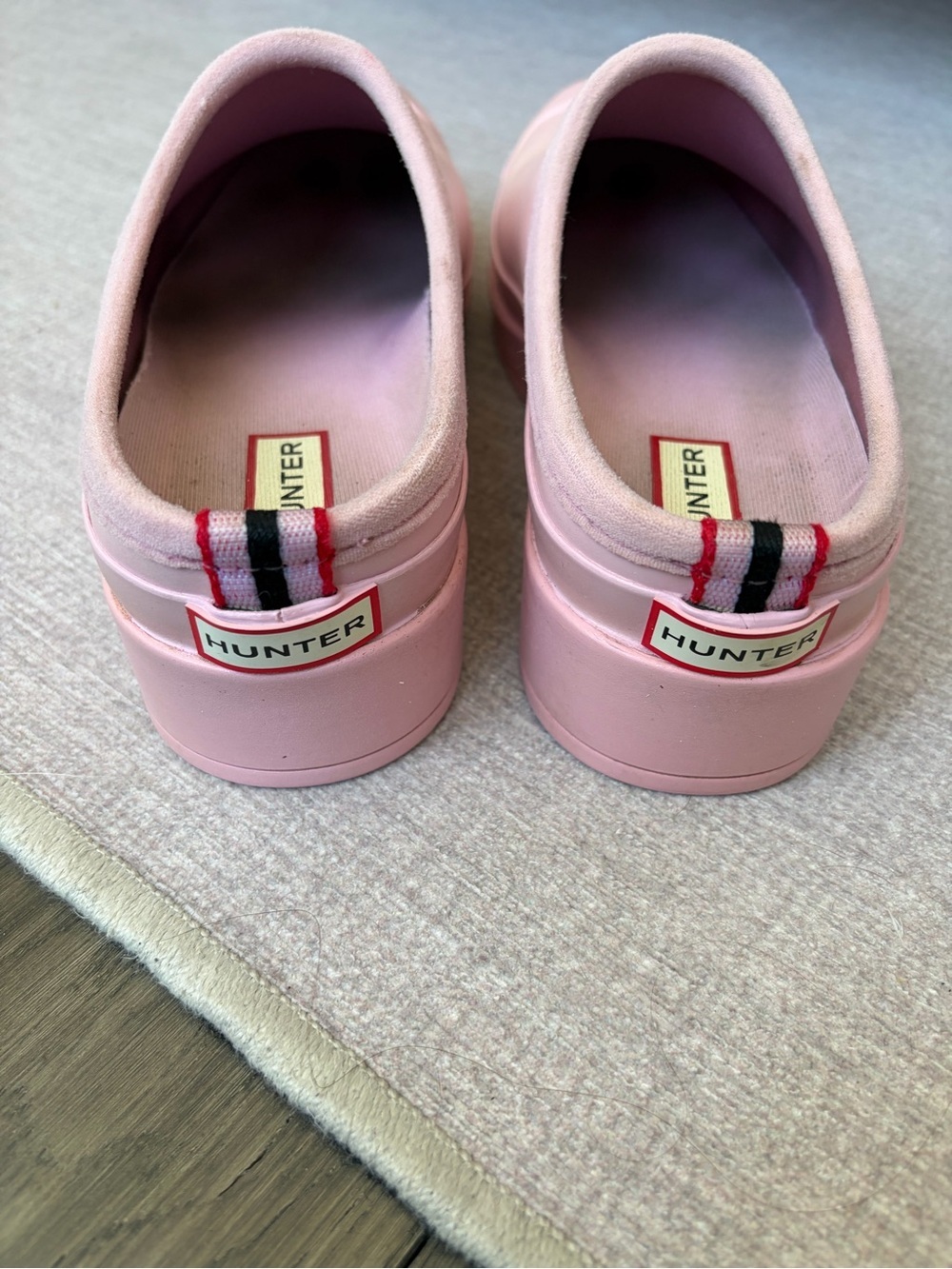 Hunter Gorpcore Streeywear Shiny Pink Slip-On waterproof Rain Clogs, UK 6 - Picture 7 of 13